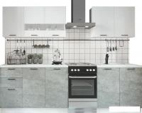 Готовая кухня ДСВ Дуся 2.0 (белый бриллиант/цемент)