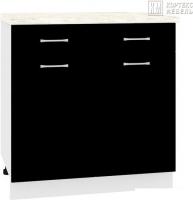 Шкаф напольный Кортекс-мебель Корнелия Лира НШ80р1ш (черный/королевский опал)