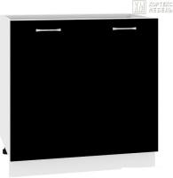 Шкаф напольный Кортекс-мебель Корнелия Лира НШ80р (черный/королевский опал)