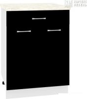 Шкаф напольный Кортекс-мебель Корнелия Лира НШ60р1ш (черный/королевский опал)