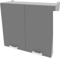 Шкаф навесной Интерлиния Компо ВШ80-720-2дв (серебристый)