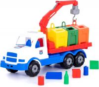 Автомобиль с краном Полесье Сталкер автомобиль-контейнеровоз 90379 (белый/синий/красный)