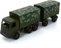 Грузовик Полесье Престиж автомобиль бортовой тентовый военный с прицепом РБ 49155