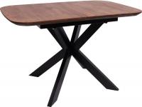 Кухонный стол ОКА Вейв 120-160x80x75 (дуб мореный/черный)