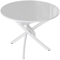 Кухонный стол Трия Diamond тип 3 КМ+02.68.000.168 (белый муар-белый глянец)