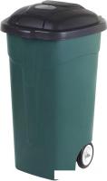 Мусорное ведро Эльфпласт EP424 на колесах 105 л (темно-зеленый/черный)