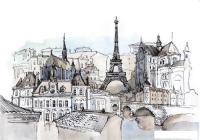 Фотообои Citydecor Акварельный Париж 200x140