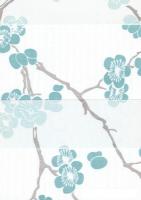 Шторы день-ночь Delfa СРШ 01МКД DN-46073 52x160 (рисунок декор, сакура бирюза)