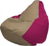 Кресло-мешок Flagman Груша Макси Г2.1-78 (тёмно-бежевый/фуксия)
