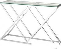 Консольный стол Stool Group Инсигния 115x30 ECST-026 (прозрачное стекло/сталь серебристый)