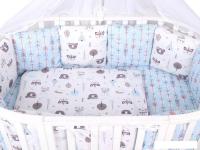Бампер в кроватку Amarobaby Индейцы (12 подушек, серый/голубой)