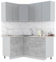 Готовая кухня Интерлиния Мила Лайт 1.2x1.7 (серебристый-бетон-бискайская сосна)