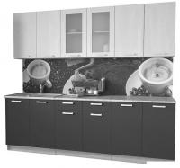 Готовая кухня Интерлиния Мила 24 (дуб золотой-антрацит-дуб бунратти)