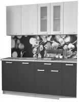 Готовая кухня Интерлиния Мила 17 (серебристый-бетон-бискайская сосна)
