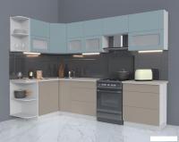 Готовая кухня Интерлиния Мила Матте 1.5x2.9 Б левая (океан/луна/травертин серый)