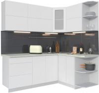 Готовая кухня Интерлиния Мила Матте 1.5x2.0 А правая (белый-белый-опал светлый)