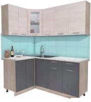 Готовая кухня Интерлиния Мила 12x18 (вудлайн кремовый-антрацит-бискайская сосна)