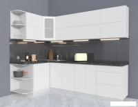 Готовая кухня Интерлиния Мила Матте 1.5x2.6 А правая (белый-белый-кастилло тёмный)