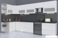 Готовая кухня Интерлиния Мила Матте 1.5x3.6 Б правая (белый-белый-кастилло темный)