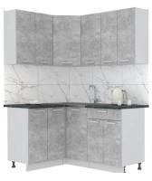 Готовая кухня Интерлиния Мила Лайт 1.2x1.6 (бетон-бетон-кастилло темный)