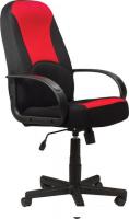 Кресло Brabix City EX-512 (ткань, черный/красный)