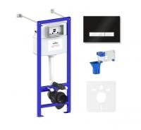 Инсталляция для унитаза Lavinia Boho Relfix 5 в 1 77020060 (черный/белый стекло)