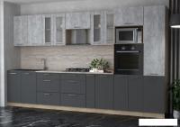 Готовая кухня Интерлиния Мила 3.6 ВТ (бетон/антрацит/травертин)