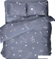 Постельное белье Samsara Коты на синем фоне 220По-6 215x220 (евро)