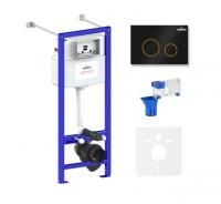 Инсталляция для унитаза Lavinia Boho Relfix 5 в 1 77020065 (матовый черный/золотой глянец пластик)