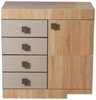 Комод КМК Мебель Лондон 1Д4Я 0467.13 (дуб сонома-капучино)