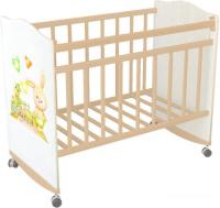 Классическая детская кроватка Indigo My Dream Игрушки (натуральный/белый)