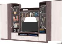 Стенка Астрид-Мебель Палермо-1 ЦРК.ПЛР.01 (анкор темный/анкор белый)