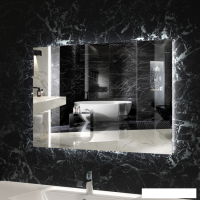 Пекам Зеркало LED GretaFly-80x90spcl (сенсор прикосн./подогрев/часы)