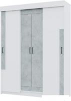 Шкаф-купе Горизонт Victor 1.6 (белый/бетон)