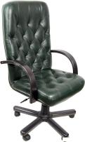 Кресло Деловая обстановка Премьер экстра (кожа люкс, венге, зеленый)