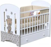 Детская кроватка VDK Love Me маятник и ящик (белый)