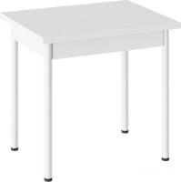 Кухонный стол Трия Родос Тип 2 с опорой d40 (белый муар/белый)