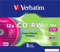 CD-RW диск Verbatim 700Mb 12x 43167 (5 шт.)