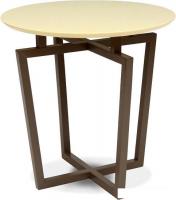 Журнальный столик Мебелик Рилле 440 (темный кофе/бежевый круглый)