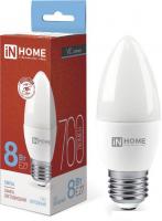 Светодиодная лампочка In Home LED-Свеча-VC 8Вт 230В Е27 6500К 760Лм 4690612024820