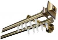 Карниз для штор Lm Decor Верди 19 мм (антик, гладкая, 2.4м, 19мм, 2 ряда)