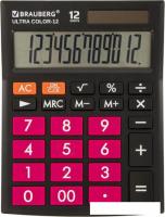 Бухгалтерский калькулятор BRAUBERG Ultra Color-12-BKWR 250500 (черный/малиновый)