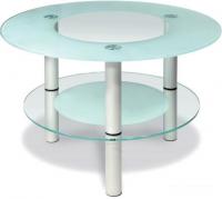Журнальный столик Мебелик Кристалл 3 (алюминий/прозрачный)