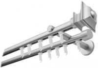 Карниз для штор Lm Decor Верди 19 мм (сатин, гладкая, 2.4м, 19мм, 2 ряда)