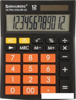 Бухгалтерский калькулятор BRAUBERG Ultra Color-12-BKRG 250499 (черный/оранжевый)