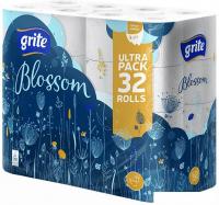 Туалетная бумага Grite Blossom трехслойная белая (32 рулона)