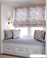 Римская штора Jalux Цветы 0466/3 150x170 (пудровый)