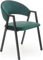 Стул с подлокотниками Halmar K473 (темно-зеленый/черный)