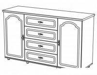 Тумба Неман мебель Романтика ВК-09-07 (орех темный)