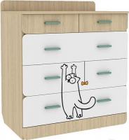 Комод Аквилон Кот №9.1 (туя светлая-белый)